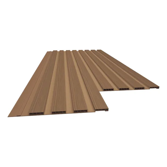Kit 15 Placa Painel Ripado De Pvc 25cm X 85cm Parede Umidade Cor Relevo IpĂȘ Relevo Foto 1