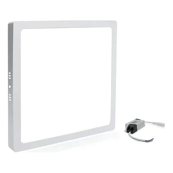 Kit 15 Plafon Sobrepor Quadrado Led 25w Painel 30x30 Estrutura Branco Luz Branca Fria Foto 1