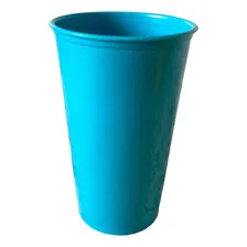 Kit 15 Prato +15 Copo Plastico Resistente Não Quebra Criança Cor Azul Liso Foto mini  2
