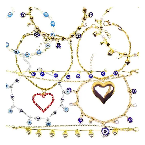 Kit 15 Pulseiras Folheadas 8 Pontos Luz Flor Foto 1