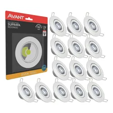 Kit 15 Spot Led Embutir 12w Redondo 3000k Amarela - Avant Foto  mini 1