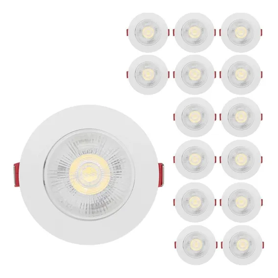 Kit 15 Spot Redondo 5w Dicroica Direcionavel Luz Led Quente 110v 220v - Bivolt Foto 1