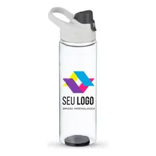 Kit 15 Squeeze Personalizado 700  Plástico Nome Logo Cor Branco Foto  mini 1