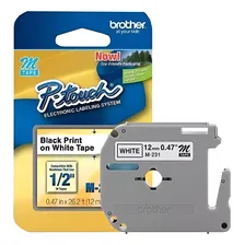 Kit 15x Fita Brother M231 M-231 Pt-80 Pt-70 Pt-65 Cor Branco Foto  mini 1