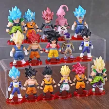Kit 16 Bonecos Dragon Ball Z Gt Goku Vegeta Action Figure Foto mini 3