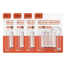 Kit 16 Pilhas Alcalina Aaa Palito 4 Cartelas Black+decker Foto  mini 1