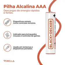 Kit 16 Pilhas Alcalina Aaa Palito 4 Cartelas Black+decker Foto mini  3