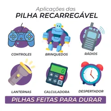 Kit 16 Pilhas Recarregável Aaa Palito 1000mah 1.2v Avant Use Foto mini 4