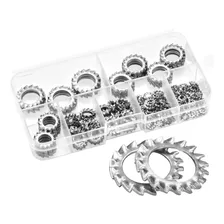 Kit 160 Arruelas Porcas Trava Dente M3 M4 M5 M6 M8 M10 M12 Foto  mini 1