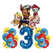 Kit 17 Balões Patrulha Canina Paw Patrol Aniversário 3 Anos Cor Azul Foto mini 1