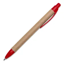 Kit 170 Unidades Caneta Ecológica De Papelão Mod 18542 Tinta Ciano Exterior Vermelho Foto mini 1