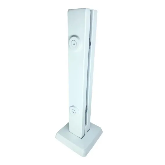 Kit 18 Coluna Torre Branca Guarda Corpo Inox 40 Cm 2 Furos Foto 1