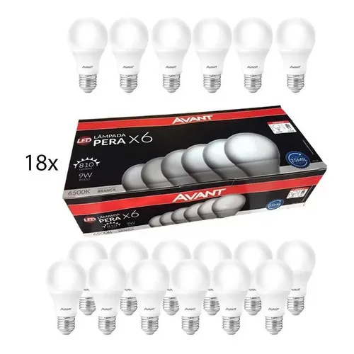 Kit 18 Lâmpadas 9w Led Bulbo Soquete Bivolt Branca Fria E27 Foto 1