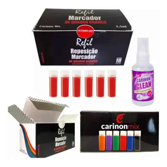 Kit 18cargas Para Marcador Pilot Vboard Master Quadro Branco Cor Vermelho Foto 1