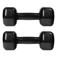 Kit 1kettlebell Emborrachado 6kg+par Halter Emborrachado 5kg Cor Preto Foto mini 3