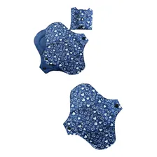 Kit 2 Absorventes Ecológ Menstrual Algodão Impermeável Desenho Do Tecido Coração Marinho Foto mini 4