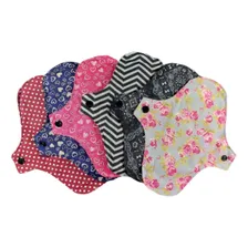 Kit 2 Absorventes Ecológ Menstrual Algodão Impermeável Desenho Do Tecido Estampas Variadas Foto mini 2