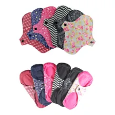 Kit 2 Absorventes Ecológ Menstrual Algodão Impermeável Desenho Do Tecido Estampas Variadas Foto mini 3