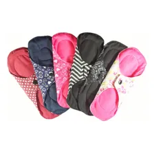 Kit 2 Absorventes Ecológ Menstrual Algodão Impermeável Desenho Do Tecido Estampas Variadas Foto mini 4