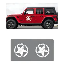 Kit 2 Adesivo 50x50cm Estrela Militar Off-road Jeep Wrangler Foto  mini 1