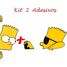 Kit 2 Adesivos - Bart Simpson Dirigindo E Carona Automotivo Foto mini 1