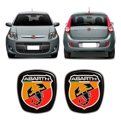 Kit 2 Adesivos Emblemas Abarth Fiat Palio Foto 1