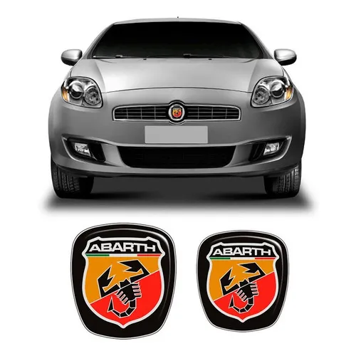 Kit 2 Adesivos Emblemas Fiat Bravo Abarth 2010 Até 2016 Foto 1