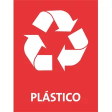 Kit 2 Adesivos Para Lixeiras Coleta Seletiva Plástico 20x15 Cor Vermelho Desenho Impresso Sinalização Foto mini  2
