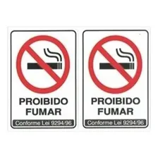 Kit 2 - Adesivos Proibido Fumar 2 Unidades Foto  mini 1