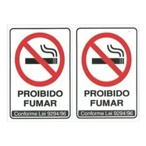 Kit 2 - Adesivos Proibido Fumar 2 Unidades Foto 1