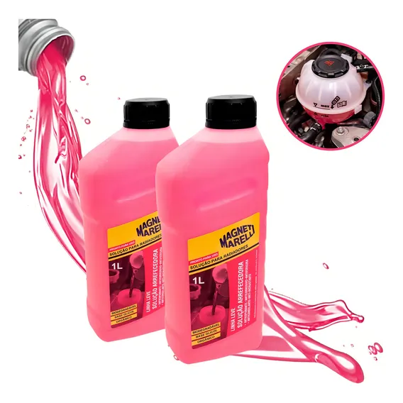Kit 2 Aditivo Solução Radiador Rosa Pronto Para Uso 1 Litro Foto 1