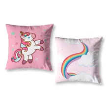 Kit 2 Almofadas Cheias Estampadas Infantil 40x40 Unicornio 1 Foto  mini 1