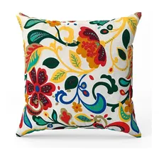 Kit 2 Almofadas Decorativas 45x45 Floral Amarelo Com Zíper Desenho do tecido Florido Foto mini  2