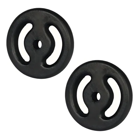 Kit 2 Anilhas 5kg Em Ferro Fundido Pintada Preto Foto 1