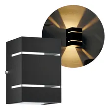 Kit 2 Arandela 2 Focos E 2 Frisos Externa Parede Muro Mf115 Cor Preto 110V/220V Foto mini 1