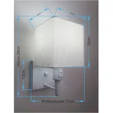 Kit-2 Arandela Quadrada Md2019 Br C/ Inter Cúpula Linho Bege Foto mini 2