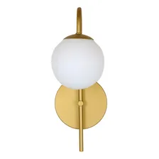 Kit 2 arandelas curva globo 12 jabuticaba dourado fosco 110v/220v Kazaprime Foto mini 3