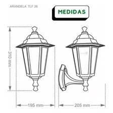 Kit 2 Arandelas Luminária Parede Taschibra Tlf 26 Colonial Foto mini 2