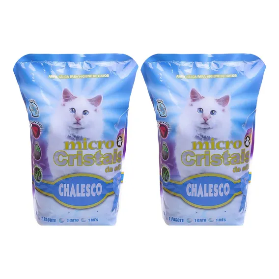 Kit 2 Areias Higiênicas Micro Cristais SÃlica 1,8kg Chalesco Foto 1