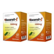 Kit 2 Ascorvit C 1000mg Vitamina C 60 Cáps Maxinutri Sabor Neutro Foto mini 1