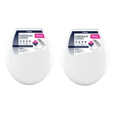 Kit 2 Assento Sanitário Almofadado Fofinho Tampa Vaso - Branco Foto  mini 1