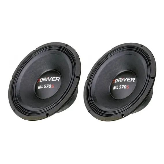 Kit 2 Auto Falante Woofer Seven Driver 12 Pol 570 W Rms Eros Cor Preto Foto 1