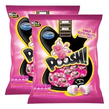 Kit 2 Bala Chiclete Poosh Tutti Frutti 500g Arcor Pacote Foto mini 1