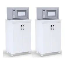 Kit 2 Balcões Multiuso Vitória 2 Portas Branco - Ajl Móveis Foto  mini 1