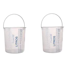 Kit 2 Baldes Graduados 20 Litros Transparente Foto  mini 1