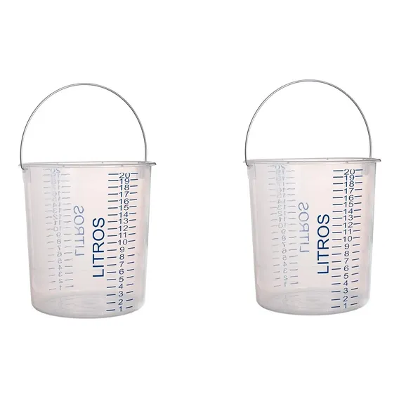 Kit 2 Baldes Graduados 20 Litros Transparente Foto 1