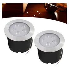 Kit 2 Balizador Spot Led Embutir Chão Piso Jardim 5w Quente Cúpula Inox Estrutura Preto Foto mini 1