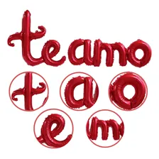 Kit 2 Balões Te Amo Decoração Metalizado Com 2 Un Vermelho Foto mini  2