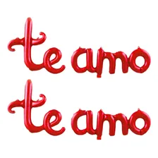 Kit 2 Balões Te Amo Decoração Metalizado Com 2 Un Vermelho Foto  mini 1
