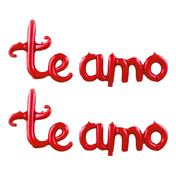 Kit 2 Balões Te Amo Decoração Metalizado Com 2 Un Vermelho Foto 1